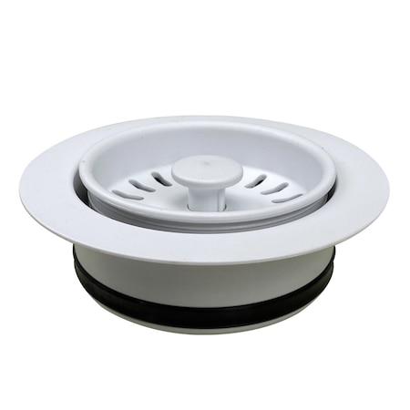 Nantucket Sinks White Disposal Flange For Granite Composite Sinks 3.5DF-GCW